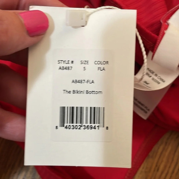 Andie x Mindy Bikini Set Maui Top Rib Swimsuit Flame Red size small NWT/NWOT - Picture 9 of 14